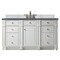 James Martin Vanities Bristol 60in Single Vanity, Bright White w/ 3 CM Charcoal Soapstone Quartz Top 157-V60S-BW-3CSP - alternate 1